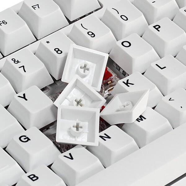 White Keycaps 87 Keyset Dye Sub Cherry Profile for 61 87 MX Swithes Mechanical Keyboards - Image 4