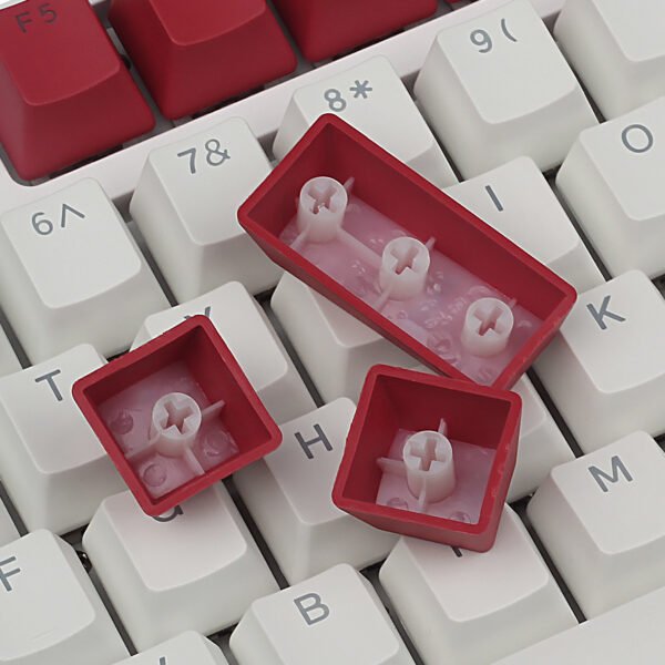 PBT Keycaps Backlit OEM Profile for 61/87/104/108 MX Stwitches Mechanical Keyboards（Red and White Keyset） - 图片 3