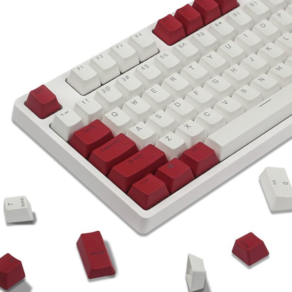 PBT Keycaps Backlit OEM Profile for 61/87/104/108 MX Stwitches Mechanical Keyboards（Red and White Keyset） - 图片 2