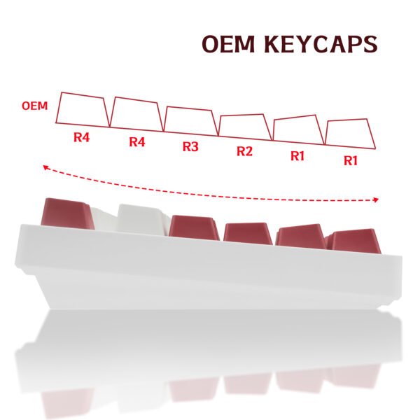 PBT Keycaps Backlit OEM Profile for 61/87/104/108 MX Stwitches Mechanical Keyboards（Red and White Keyset） - 图片 4