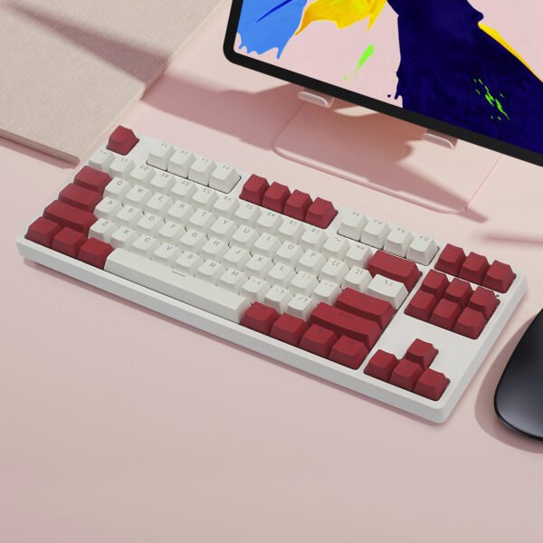 PBT Keycaps Backlit OEM Profile for 61/87/104/108 MX Stwitches Mechanical Keyboards（Red and White Keyset） - 图片 5