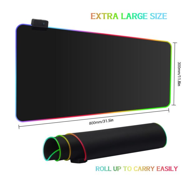 RGB Mouse Pad Waterproof Office Desktop Mat with 14 Lighting Modes