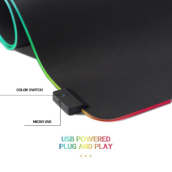 RGB Mouse Pad Waterproof Office Desktop Mat with 14 Lighting Modes - 图片 3