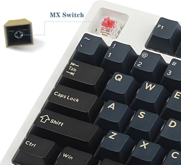 Doubleshot PBT Keycaps Cherry Profile Keyset ANSI Layout for 61/68/75/81/84/87/98/104/108 MX Switches Mechanical Keyboards Blue Samurai - Image 4