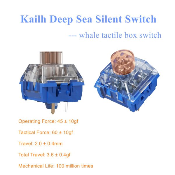 Kailh Box Silent Switch Whale Tactile 60g/Lonely Island Linear 45g RGB 3pin for DIY Mechanical Keyboard SMD MX