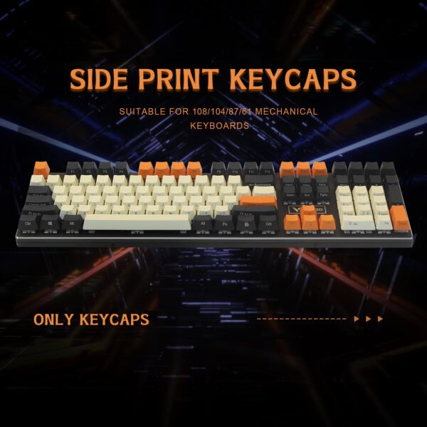 PBT Keycaps Side Printed OEM Profile for 61/87 TKL/104/108 MX Switches Mechanical Keyboards - Image 2