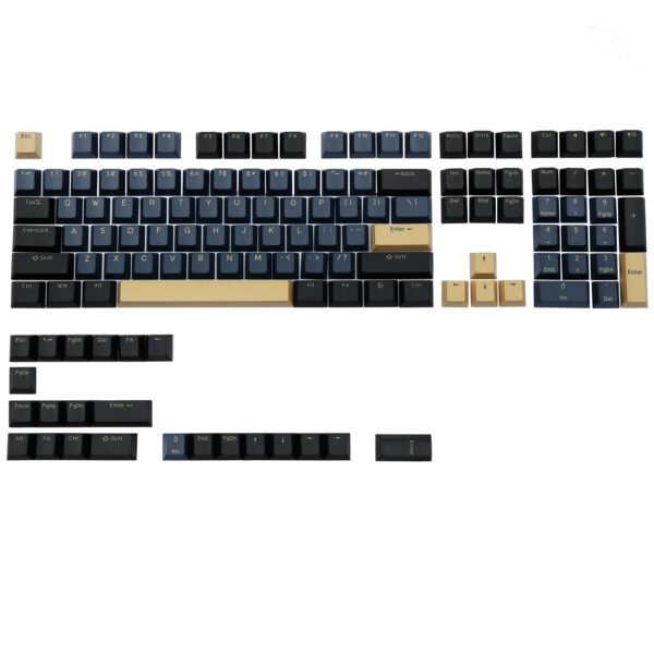 Doubleshot PBT Keycaps Cherry Profile Keyset ANSI Layout for 61/68/75/81/84/87/98/104/108 MX Switches Mechanical Keyboards Blue Samurai